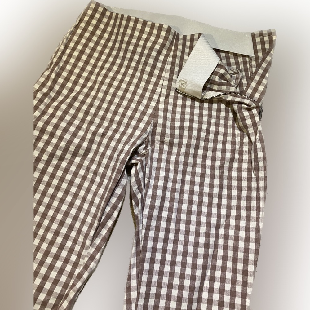 City Style Women’s Pants with Side Zipper, Checkered